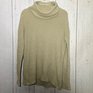 Abercrombie & Fitch Tan Chunky Knit Oversized Turtleneck Sweater Size Small
